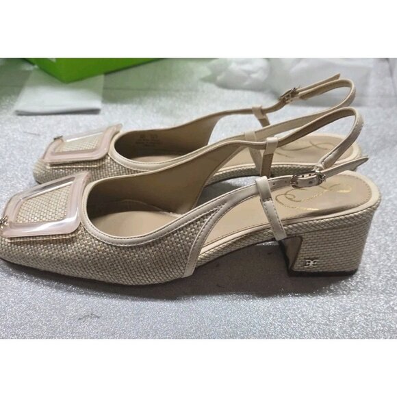 BRAND NEW Sam Edelman Tracie Slingback Sandal Light Neutral Weave US 8M. WS326 - Picture 7 of 8